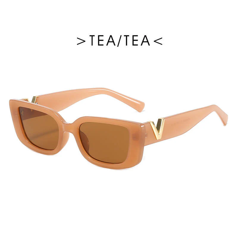 Retro Square Small Frame Sunglasses Rectangle Vintage Small Eyeglasses New - Image 10