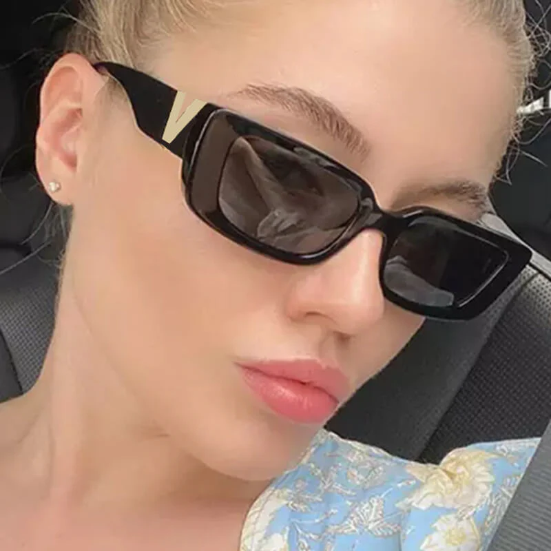 Retro Square Small Frame Sunglasses Rectangle Vintage Small Eyeglasses New - Image 3