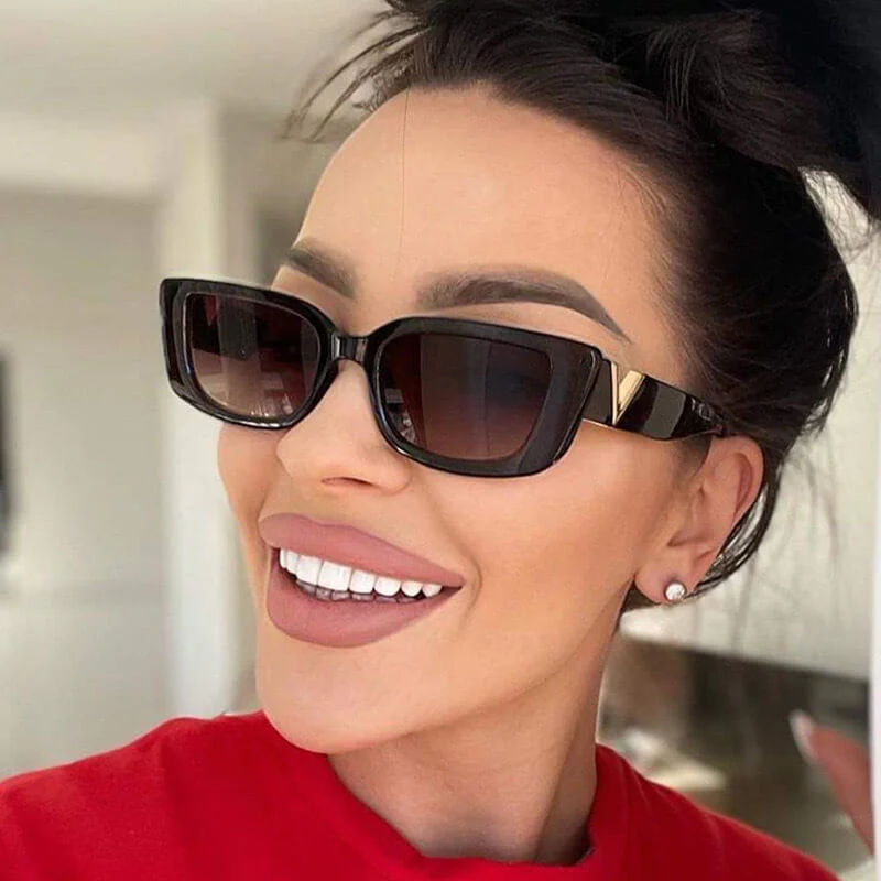 Retro Square Small Frame Sunglasses Rectangle Vintage Small Eyeglasses New - Image 4