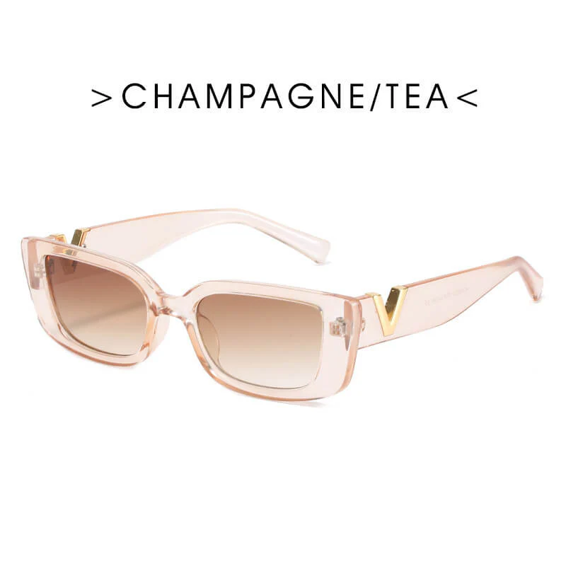 Retro Square Small Frame Sunglasses Rectangle Vintage Small Eyeglasses New - Image 8